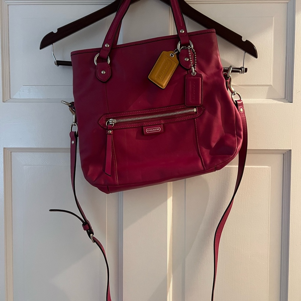 Coach Pink Shoulder Bag with Adjustable Strap